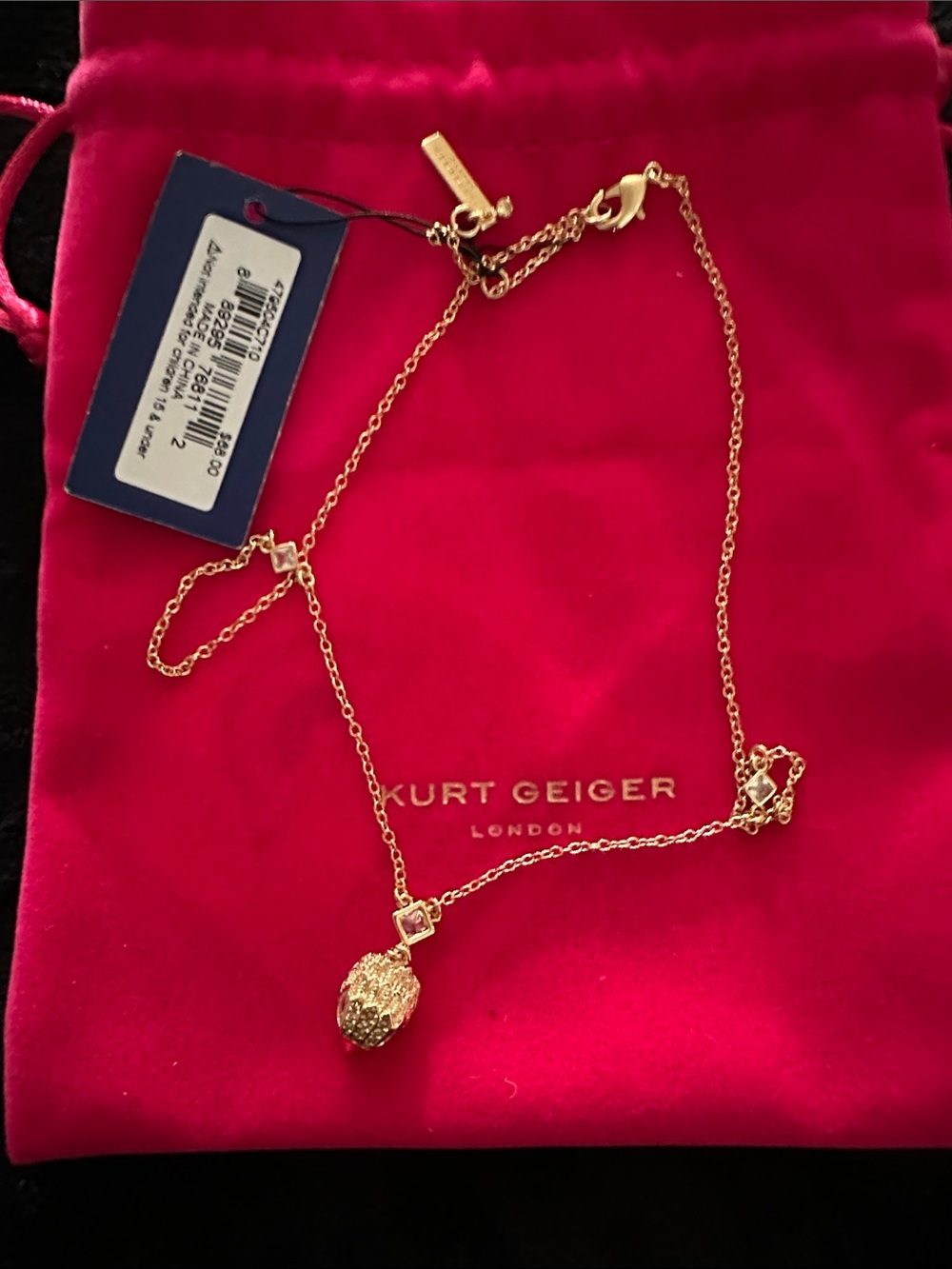 Kurt Geiger Gold-tone Eagle Pavé Pendant Necklace NWT